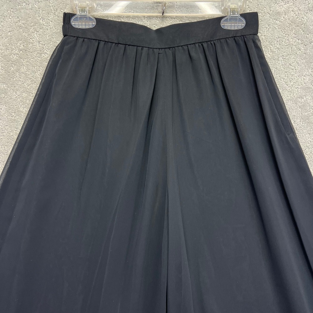 Adrianna Papell Pants 8P Black Evening Essentials Wide Leg Palazzo Sheer Flowy - Picture 2 of 16